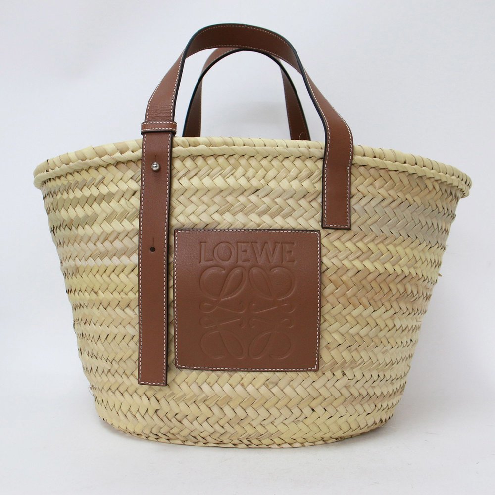 LOEWE Loewe Bag Natural Tan Size: Medium Tote Shoulder Basket Anagram Raffia ... - Picture 3 of 8